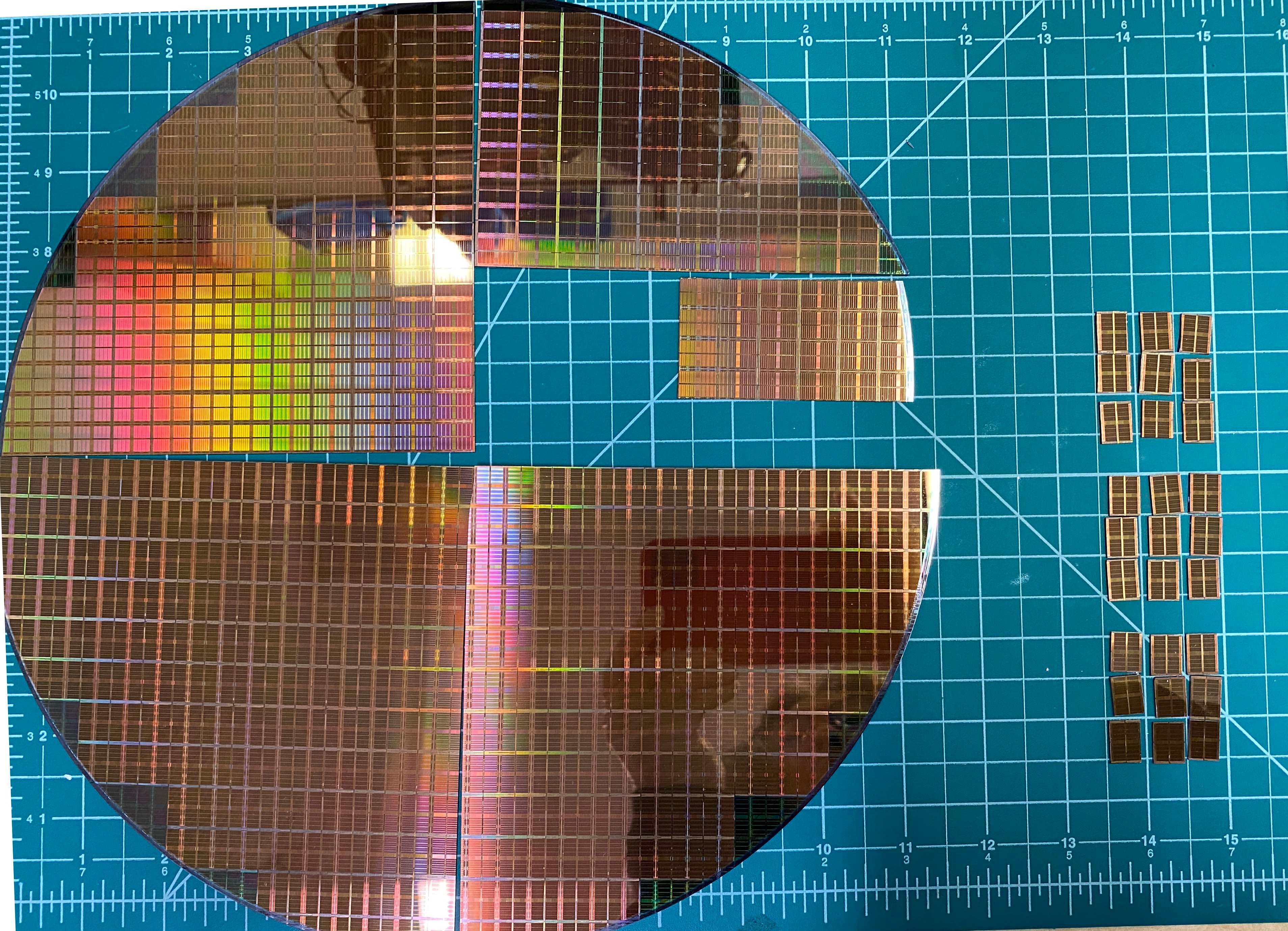 Silicon wafer diced